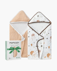 Baby Hooded Towel for Newborn Shower - 2-Pack
