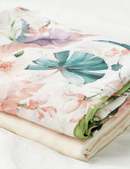 Momcozy Softness Swaddle Blankets - Flower Beige (2 Pack)