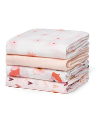 Momcozy Softness Swaddle Blankets - Heart Flower (4 Pack)