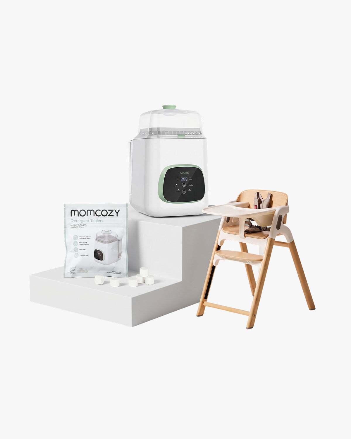 Clean & Feeding Bundle: Bottle Washer and High Chair and Washing Block | US