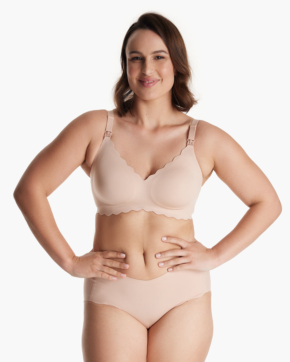 Jelly Strip - Seamless Push up Nursing Bra - Oyster Pink