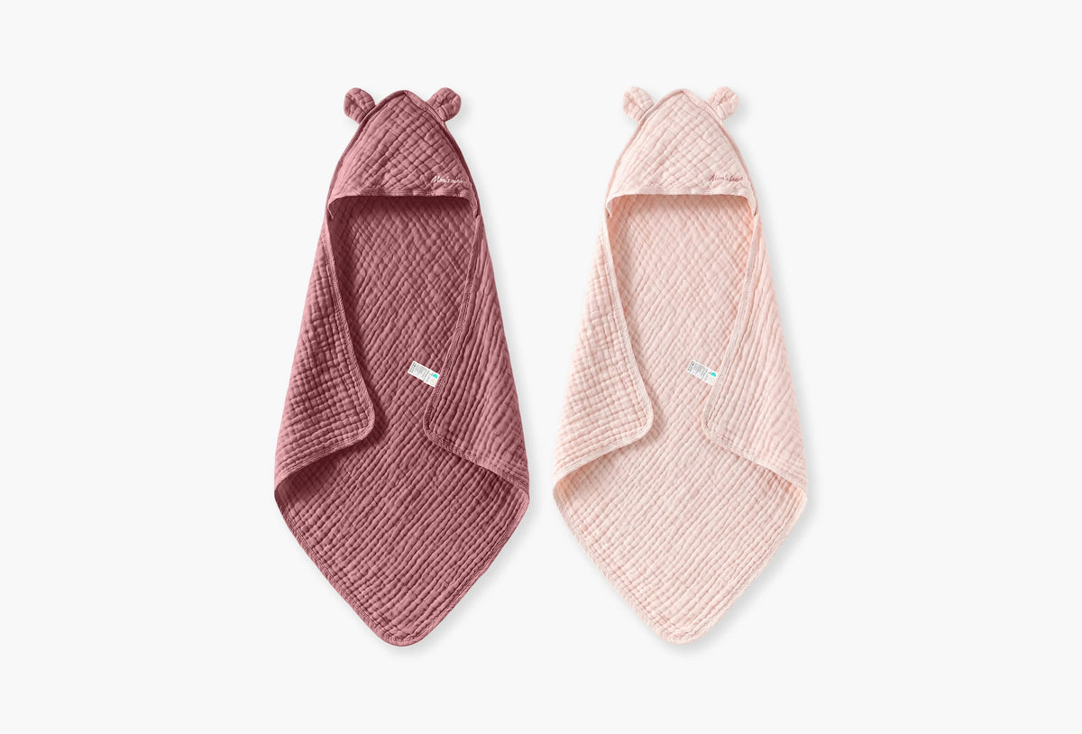 Cotton Muslin Hooded Baby Towel for Newborn to Toddler