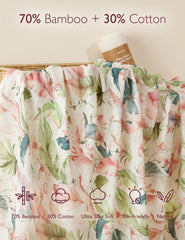 Momcozy Softness Swaddle Blankets -  Flower Beige (2 Pack)