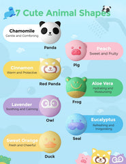 Momcozy Natural Essential Oil Bath Bombs with 7 Cute Animal Shapes(14 Pcs)