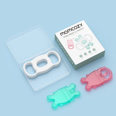 Momcozy Water Fillable Teether (Green and Pink 2 Pcs)