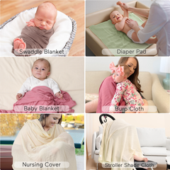 Momcozy Softness Swaddle Blankets -  Light Green (4 Pack)