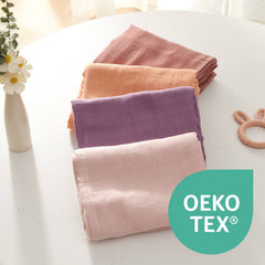 Momcozy Softness Swaddle Blankets -  Pink Purple (4 Pack)